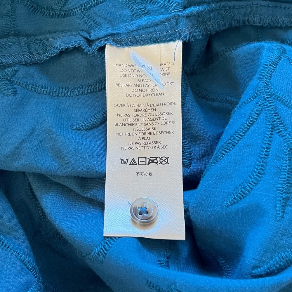 Anthropologie Pilcro Teal Button-Up with Embroidery size XL - Picture 5 of 7
